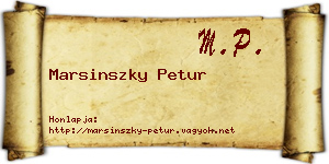 Marsinszky Petur névjegykártya