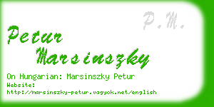 petur marsinszky business card